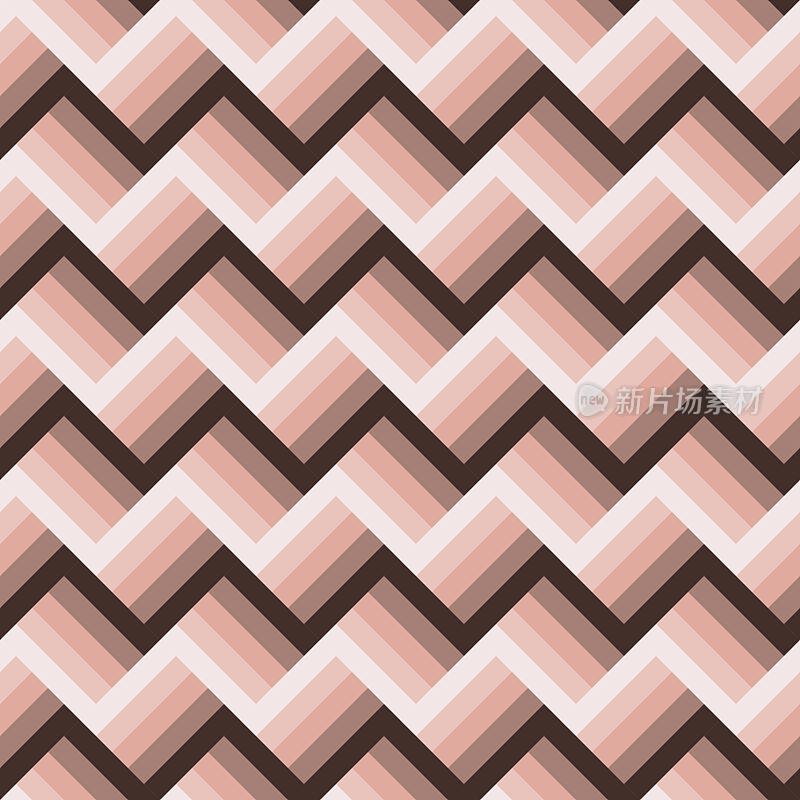 Abstract modern seamless 3D effect stripe pattern in trendy colors